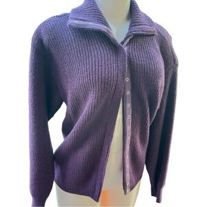 Amazing Vintage John Meyer‎ plum purple snap up sweater